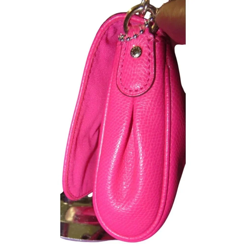 Coach Pink Cross grain Leather Mini Ruby Turn Lock Crossbody Handbag